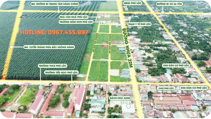 Đất nền trung tâm hành chính mới huyện Krông Năng, cơ hội đầu tư mở bán giai đoạn đầu